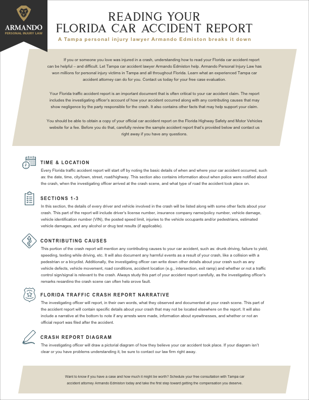 Reading Your Florida Accident Report Armando Personal Injury Law