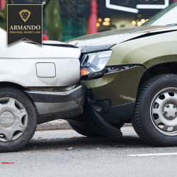 After running a red light, a green car rear-ends a silver car in Palm Harbor