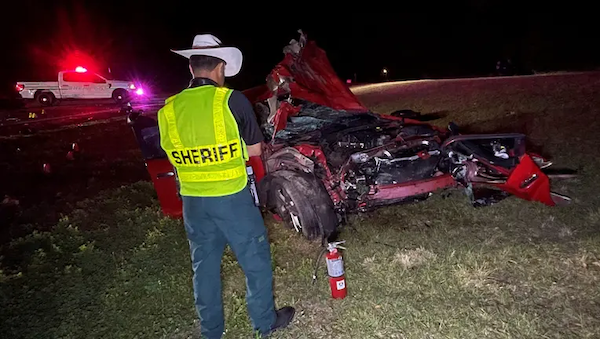 Crash scene on Commonwealth Avenue State Road 33 after a four-vehicle Polk County collision involving two motorcycles
