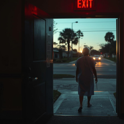 A nursing home patient wanders out a door left open at a Florida facility