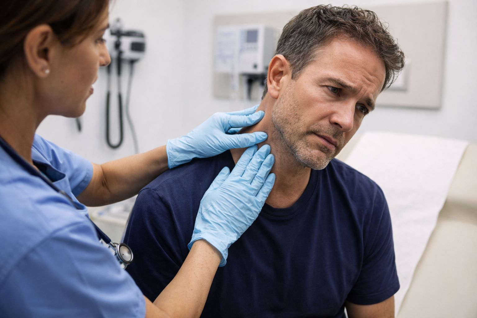 Injured person receiving medical evaluation after a Florida car accident