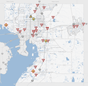 plotted crash data April 27, 2026 that was dispatched to other agencies such as FHP and TPD