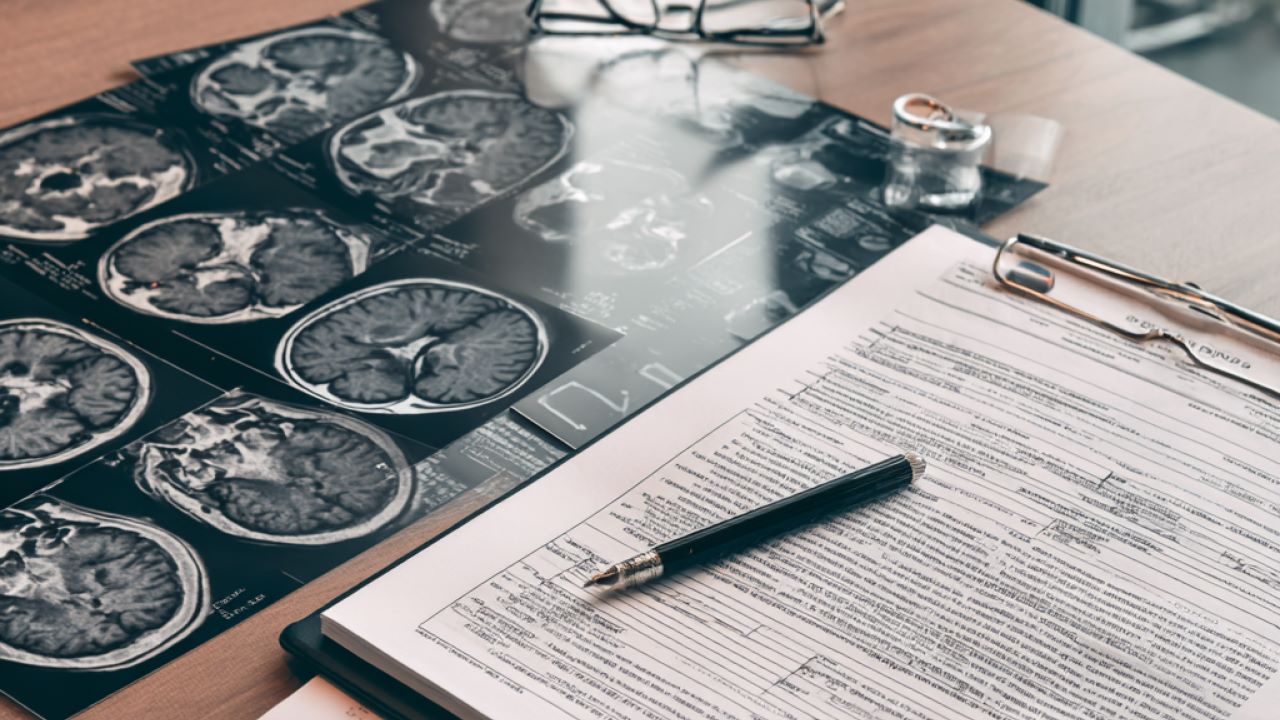 Medical and legal documents proving invisible brain injuries.