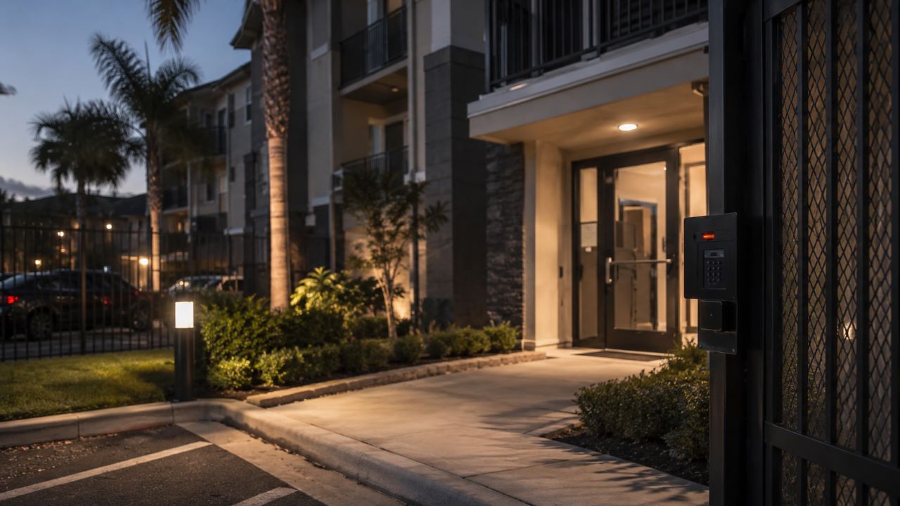 Florida apartment complex walkway and gate area relevant to a negligent security sexual assault claim