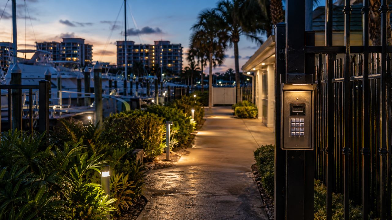 Florida marina gate and dock access area relevant to a sexual assault claim