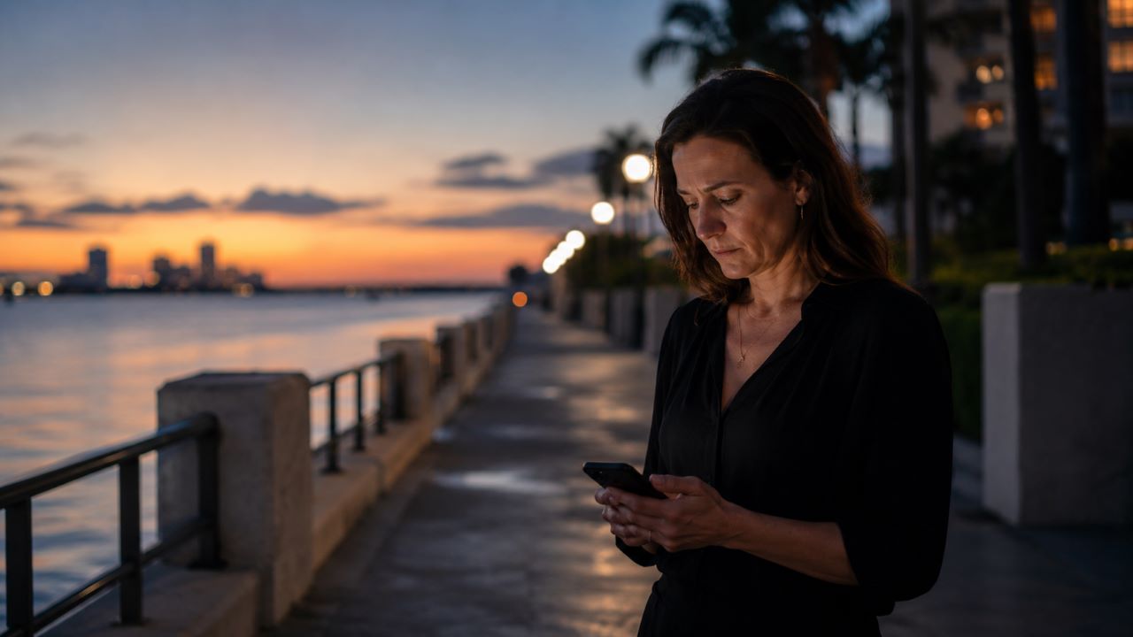Family member in a quiet Florida setting after a wrongful death related to sexual assault