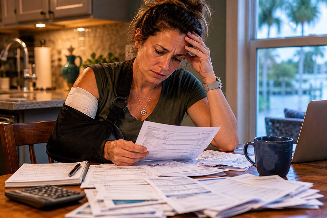 Florida personal injury victim meeting with attorney to discuss their claim.
